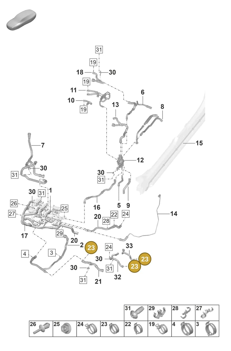 PAD121099 — Porsche Taycan Sport Turismo (2019-2024) diagram p56155050, position 23
