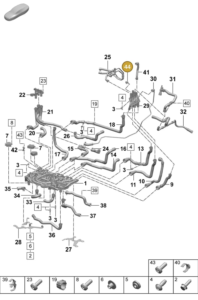 PAD121099 — Porsche Taycan Sport Turismo (2023-2025) diagram p64155050, position 44
