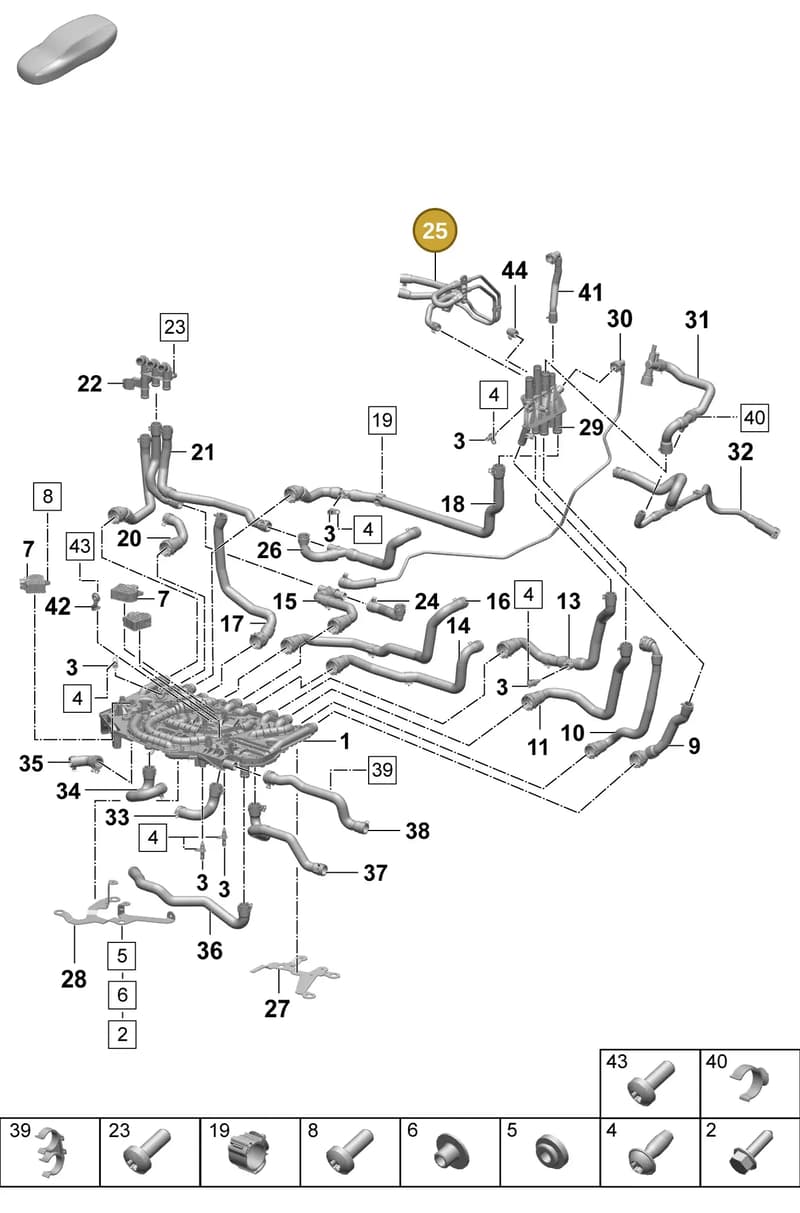 PAD121162 — Porsche Taycan Sport Turismo (2023-2025) diagram p64155050, position 25