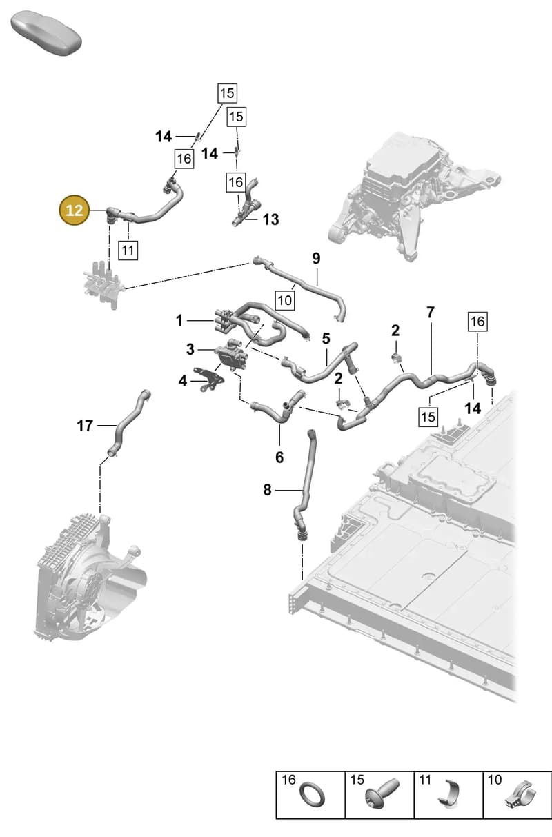 PAD121444A — Porsche Taycan Sport Turismo (2023-2025) diagram p64155500, position 12