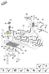 PAD121545A Porsche Coolant Hose with Quick Release Coupling