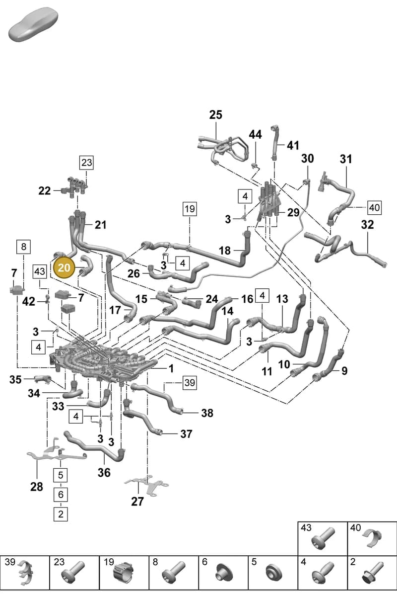 PAD121545A — Porsche Taycan Sport Turismo (2023-2025) diagram p64155050, position 20