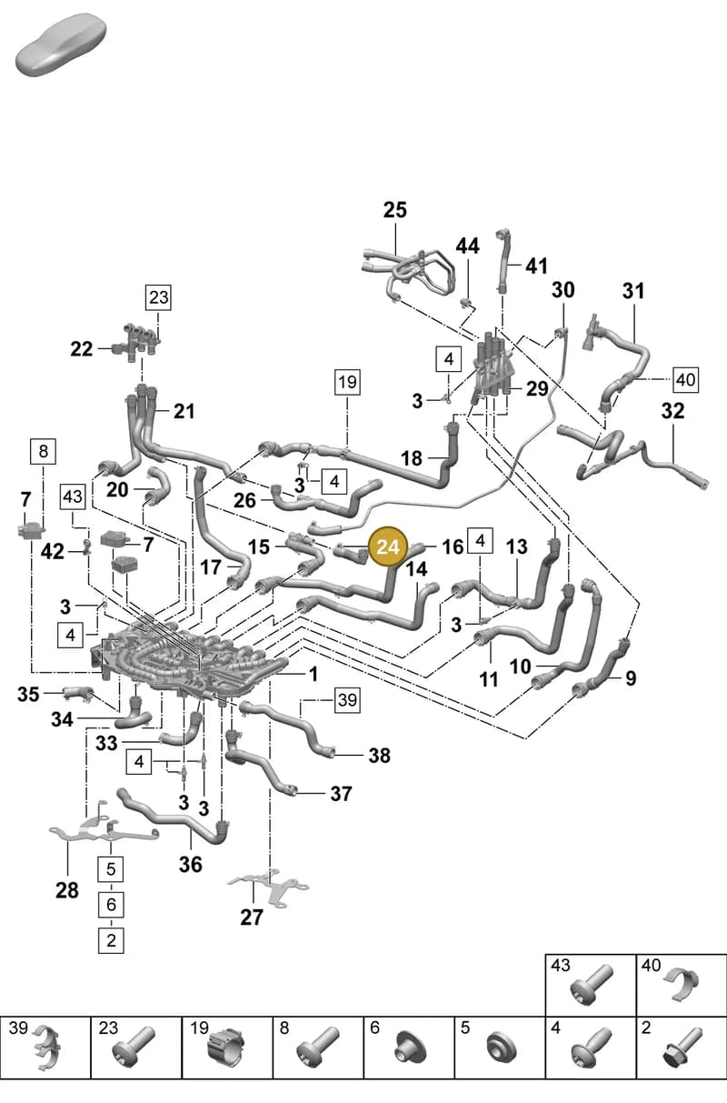 PAD121611 — Porsche Taycan Sport Turismo (2023-2025) diagram p64155050, position 24