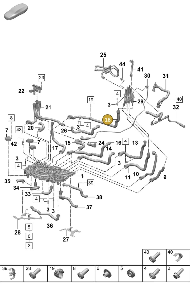 PAD121612 — Porsche Taycan Sport Turismo (2023-2025) diagram p64155050, position 18
