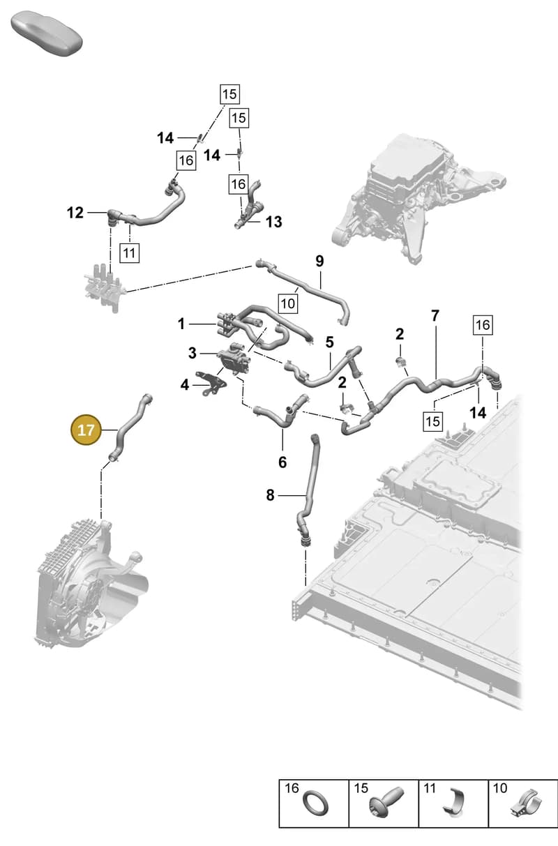 PAD121623 — Porsche Taycan Sport Turismo (2023-2025) diagram p64155500, position 17