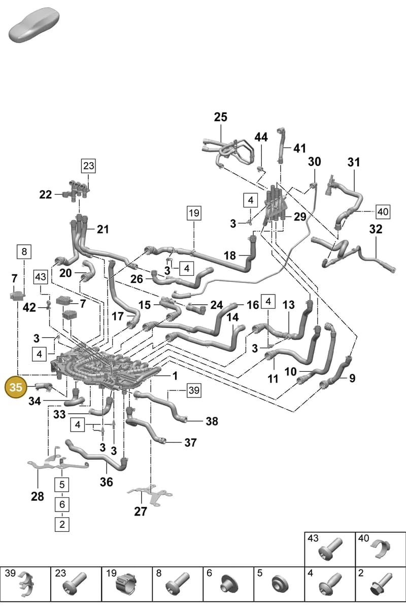 PAD121641 — Porsche Taycan Sport Turismo (2023-2025) diagram p64155050, position 35