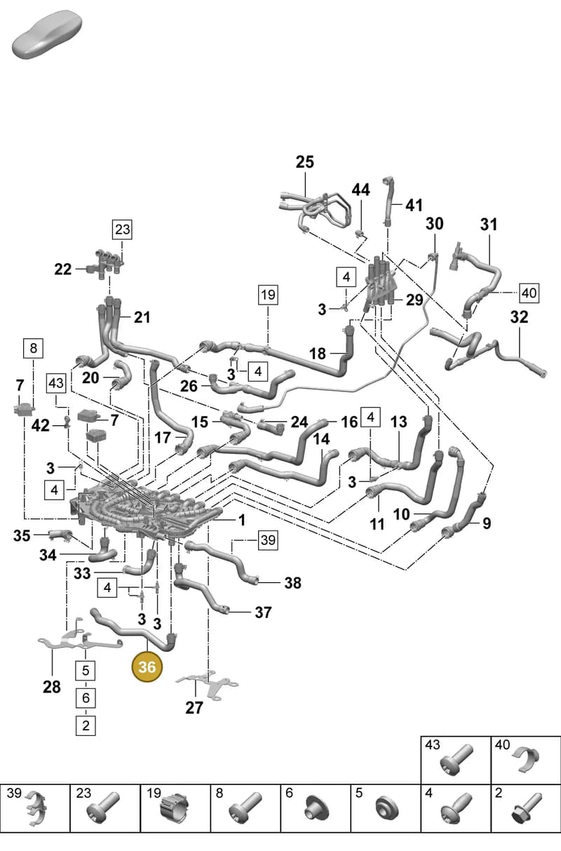 PAD121649 — Porsche Taycan Sport Turismo (2023-2025) diagram p64155050, position 36
