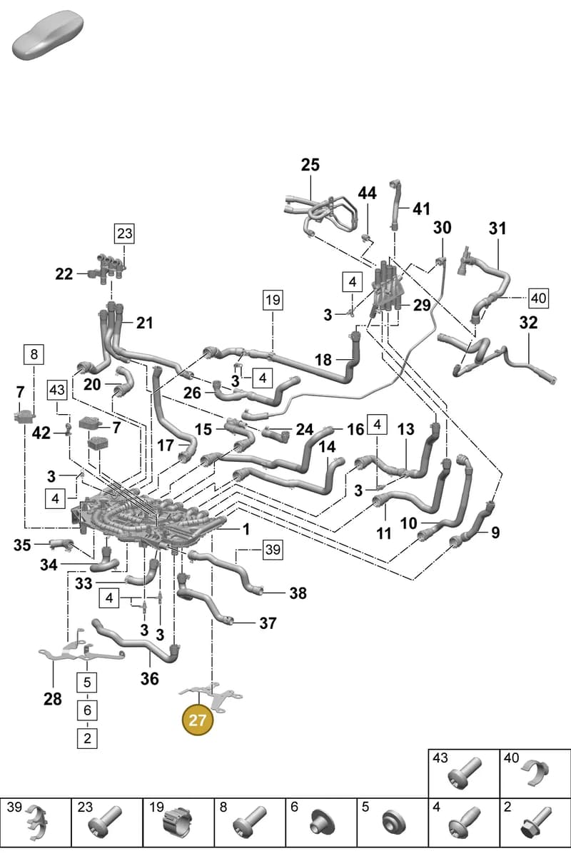 PAD121660 — Porsche Taycan Sport Turismo (2023-2025) diagram p64155050, position 27