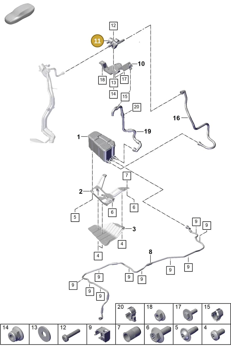 PAD201559 — Porsche Cayenne Coupe (2023-2023) diagram p60201230, position 11