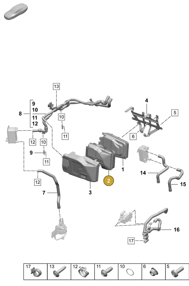 PAD260774 — Porsche Taycan Sport Turismo (2023-2025) diagram p64155060, position 2