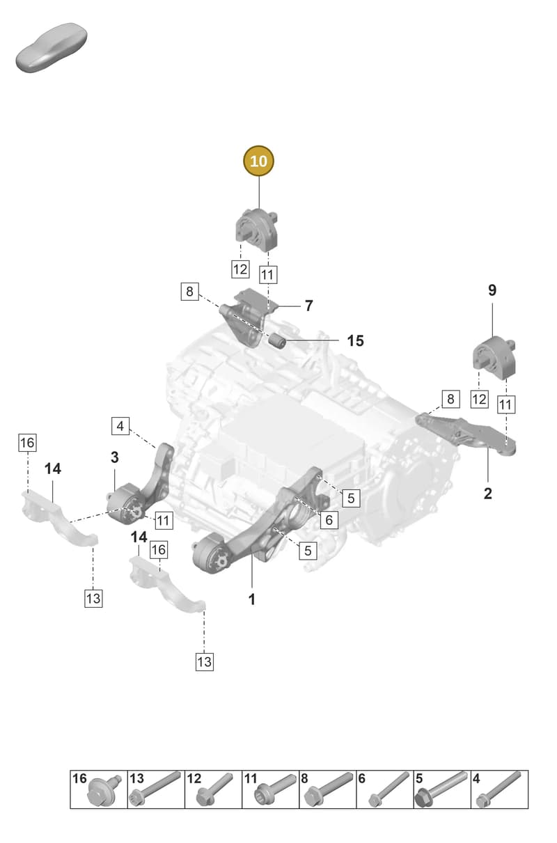 PAD399111 — Porsche Taycan Sport Turismo (2019-2024) diagram p56159050, position 10
