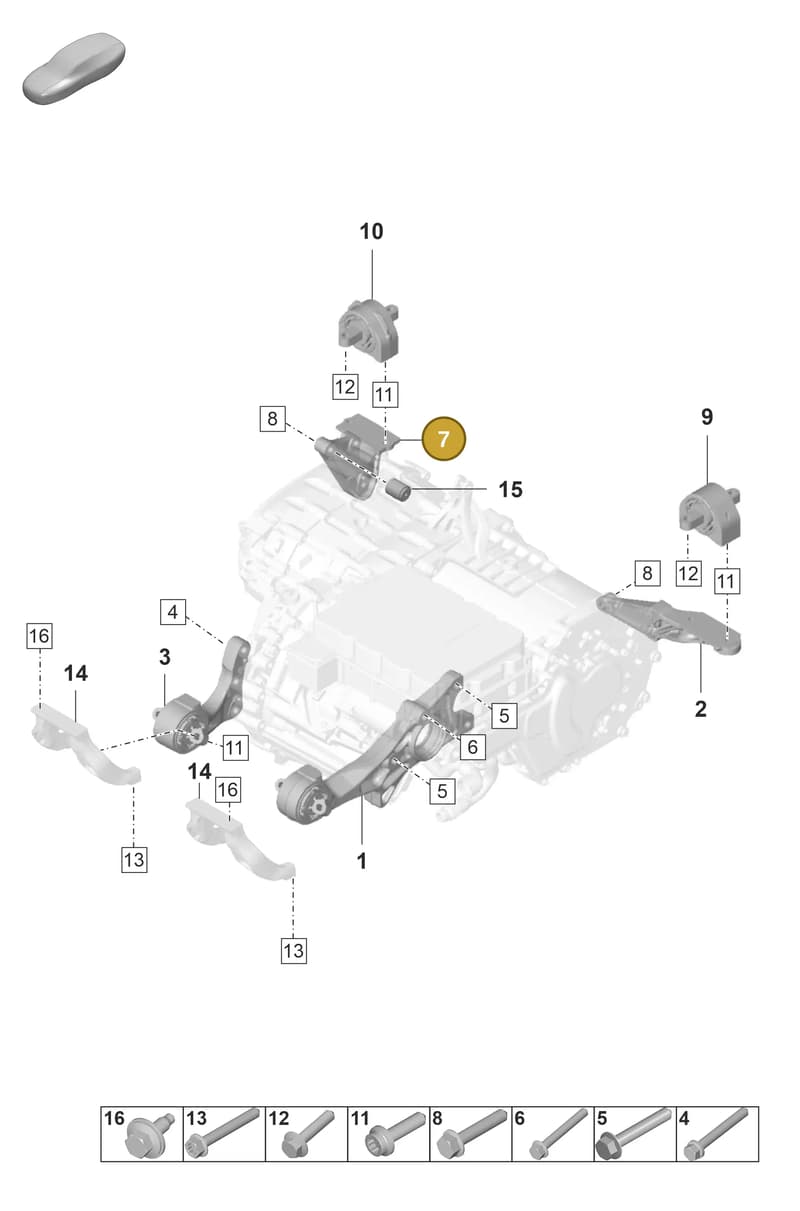 PAD399233 — Porsche Taycan Sport Turismo (2019-2024) diagram p56159050, position 7