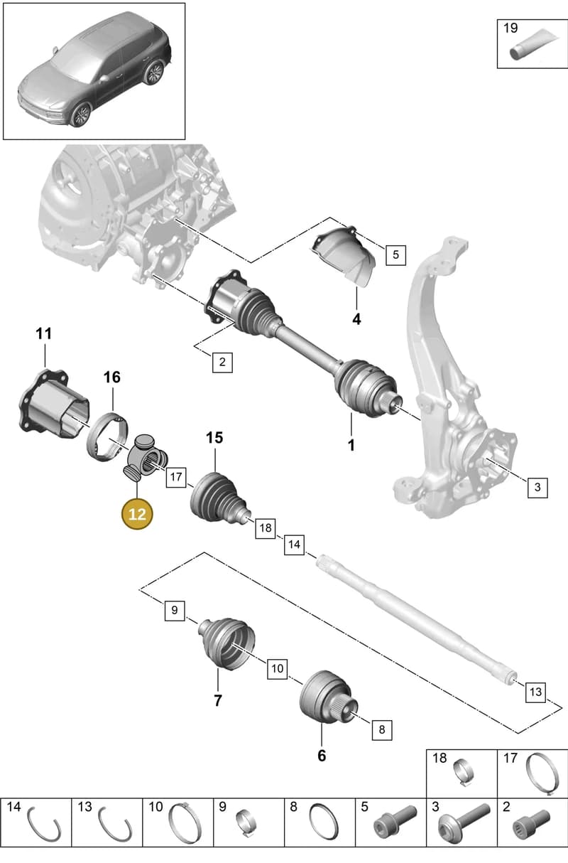 PAD407363 — Porsche Cayenne (2017-2023) diagram p51401030, position 12