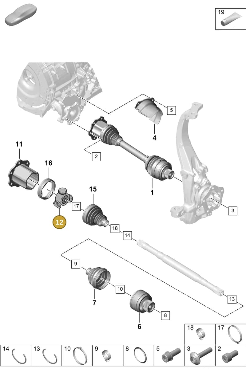 PAD407363 — Porsche Cayenne Coupe (2023-2023) diagram p60401100, position 12