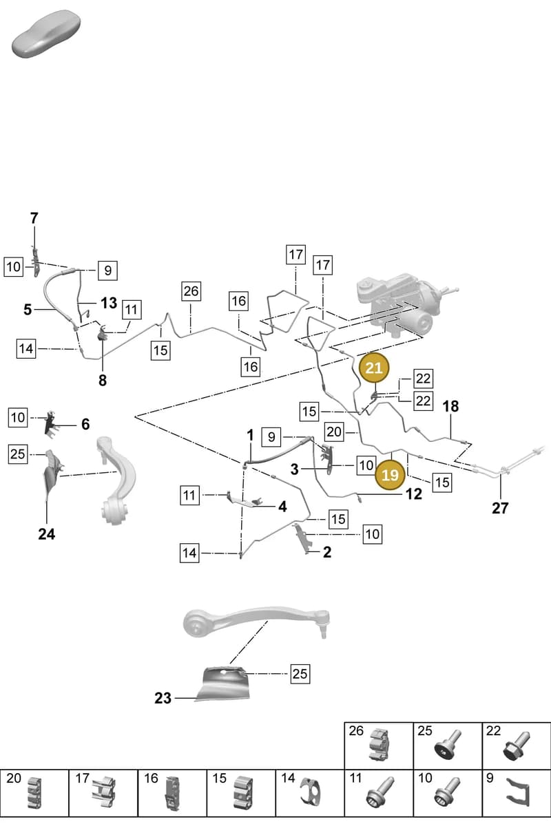 PAD614709 — Porsche Macan (2024-2024) diagram p61604010, position 19+21