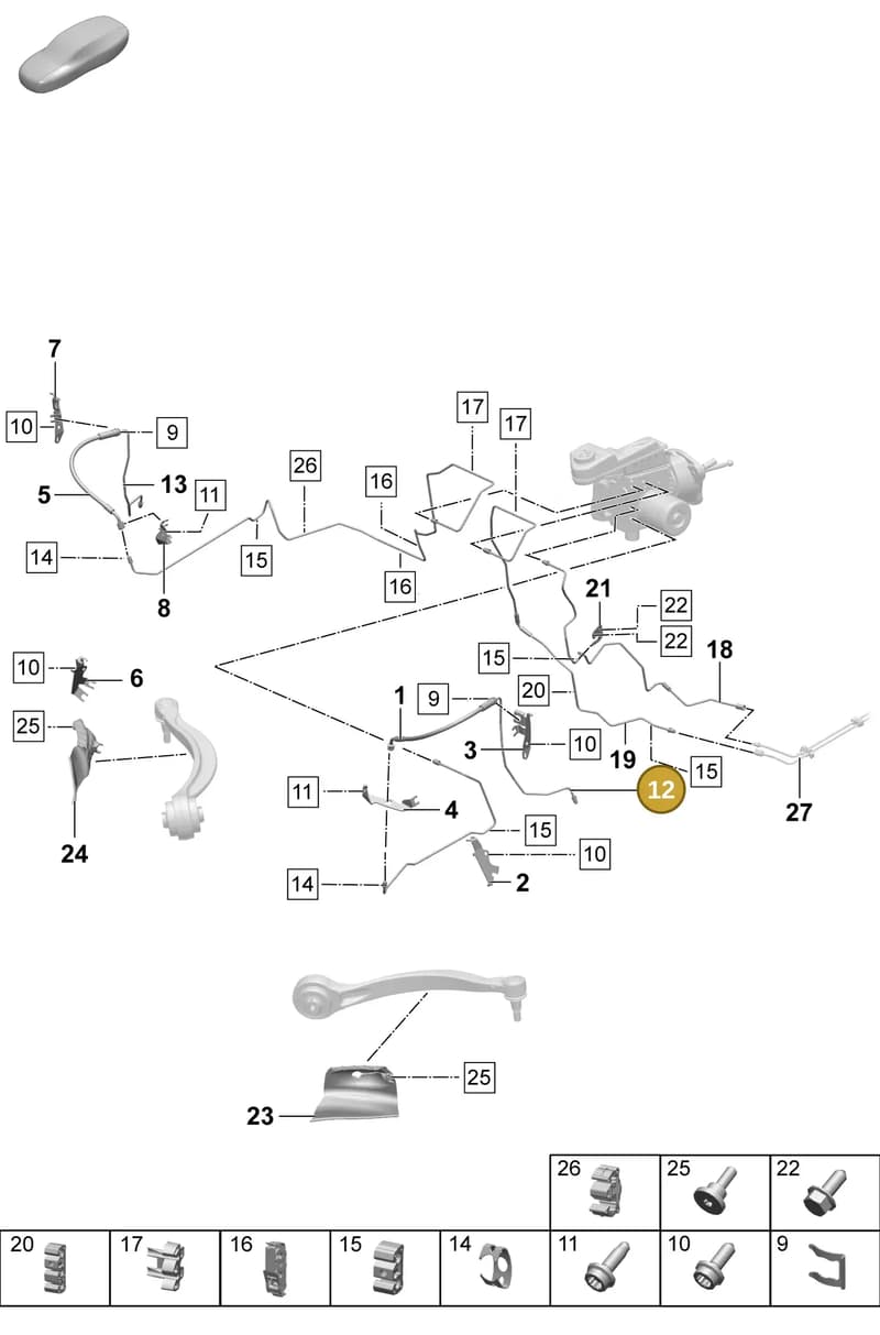 PAD614743 — Porsche Macan (2024-2024) diagram p61604010, position 12