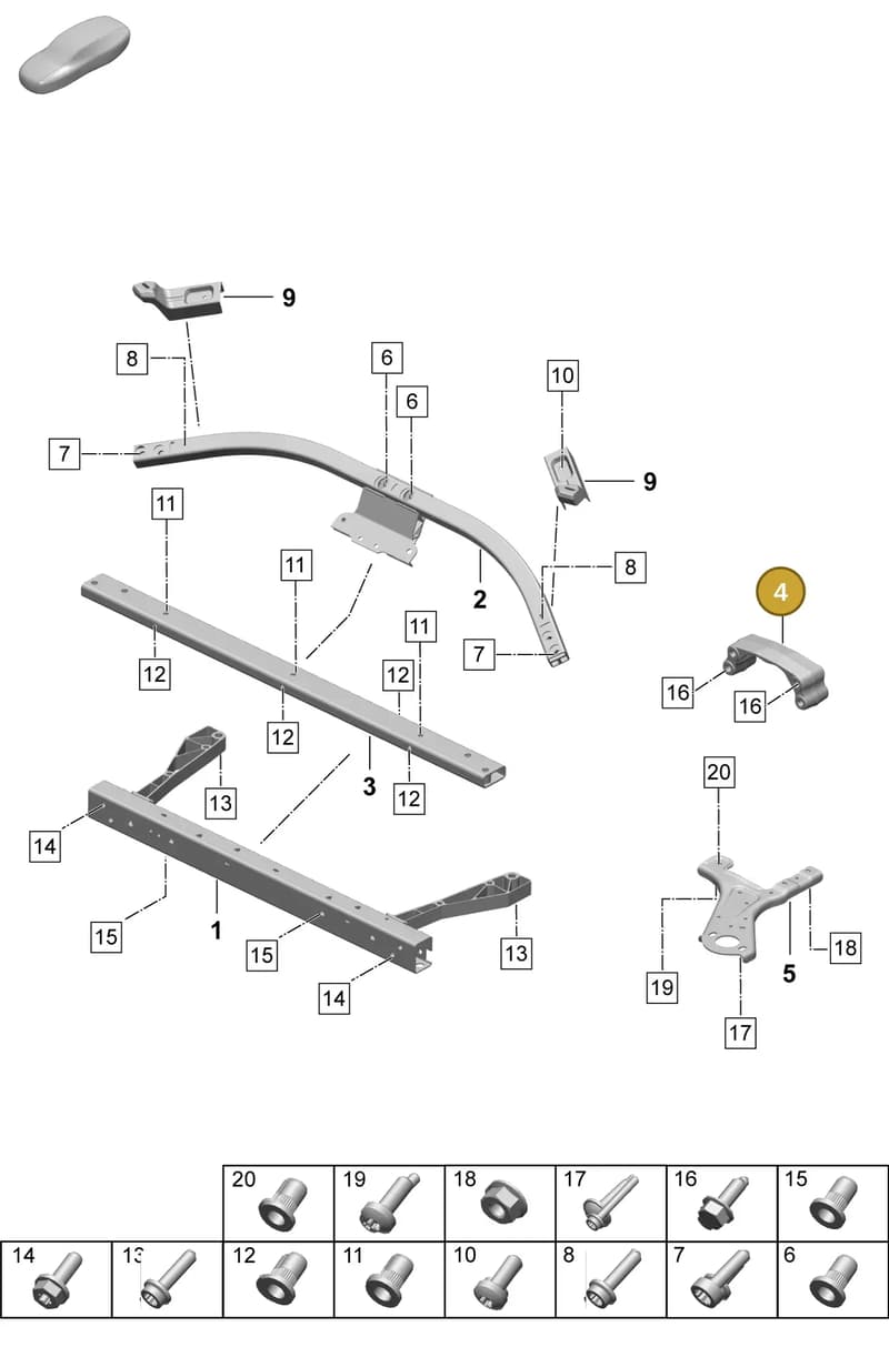 PAD804421 — Porsche Taycan Sport Turismo (2023-2025) diagram p64801150, position 4