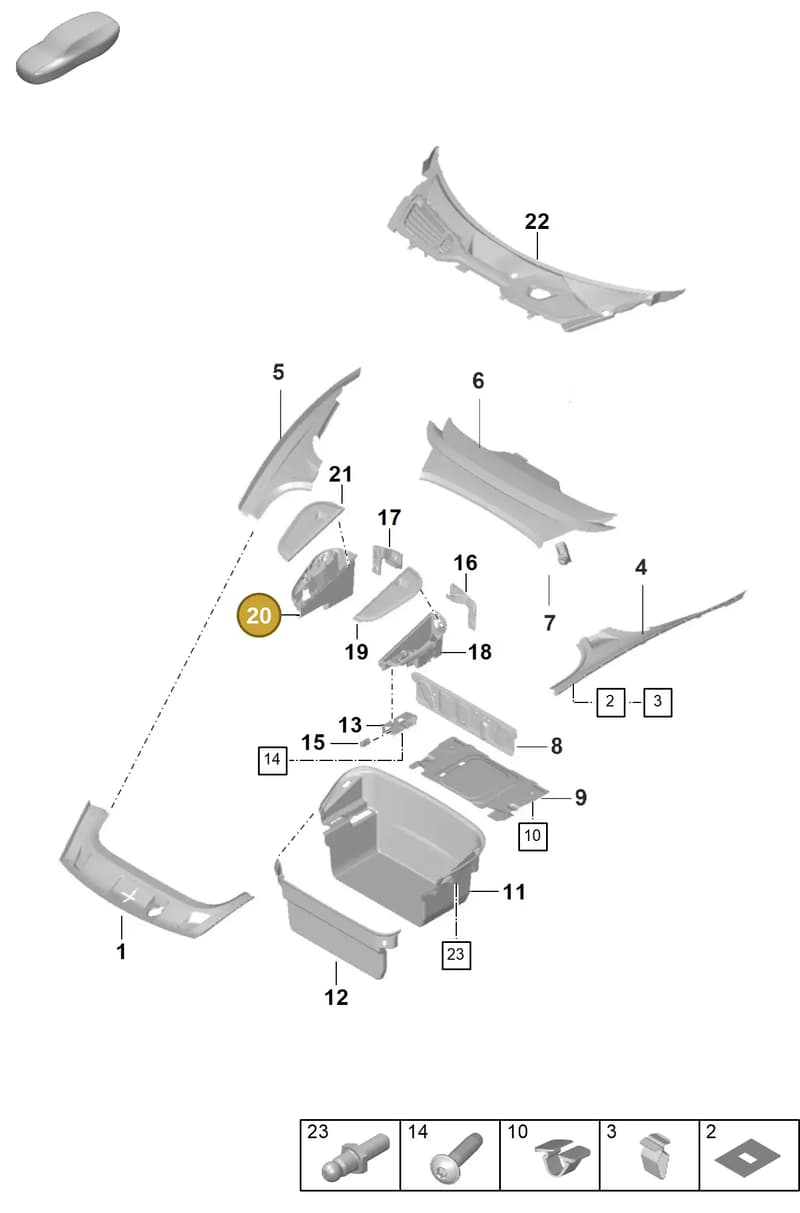 PAD805211OK1 — Porsche Taycan Sport Turismo (2019-2024) diagram p56807000, position 20