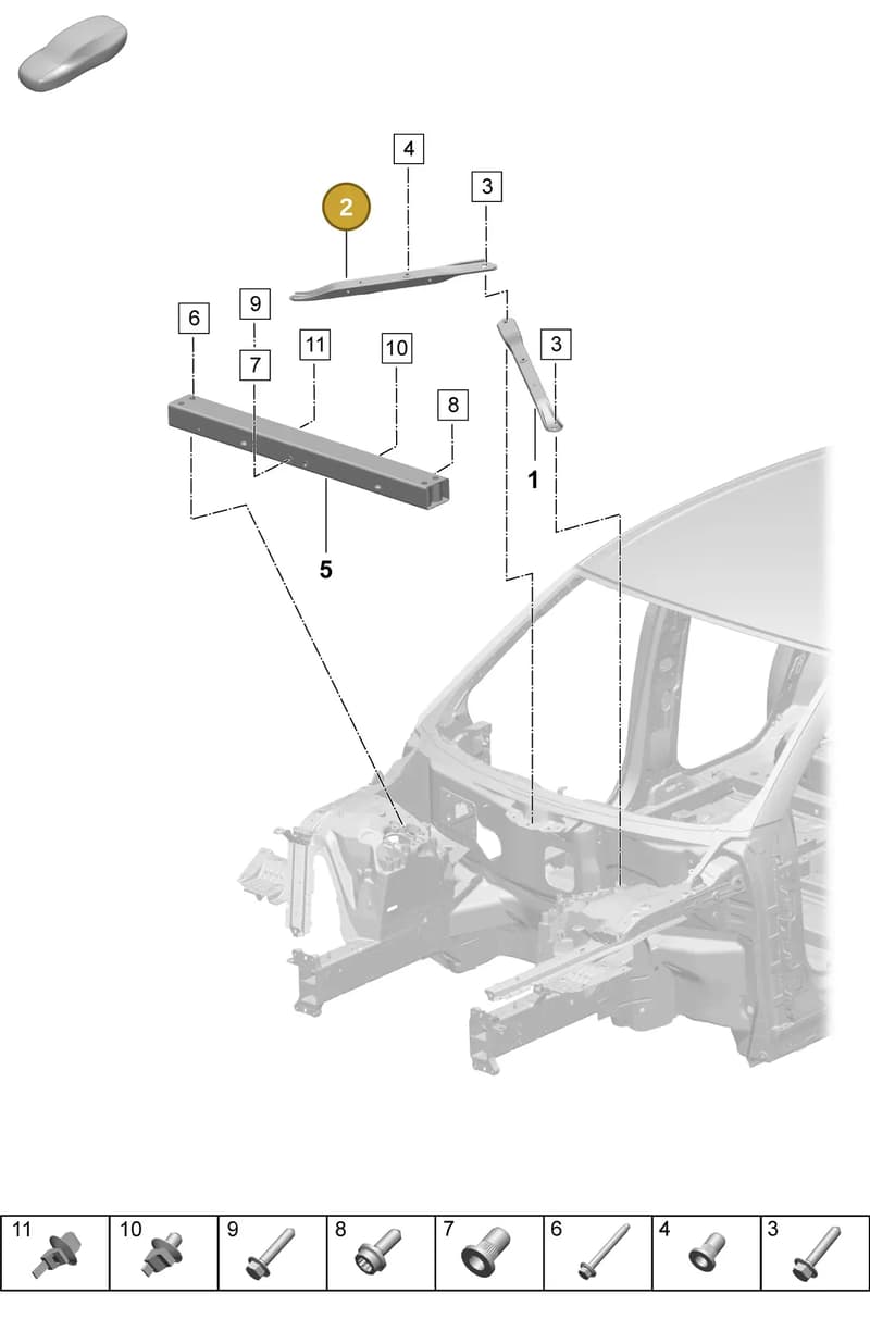 PAD805252 — Porsche Macan (2024-2024) diagram p61801150, position 2