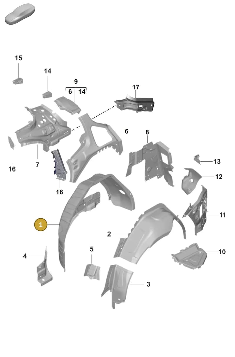 PAD810003GRV — Porsche Taycan Sport Turismo (2019-2024) diagram p56801475, position 1
