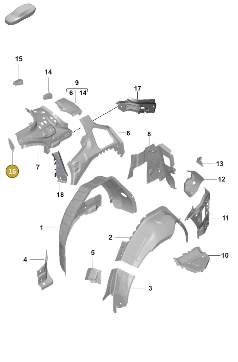 PAD810375 — Porsche Taycan Sport Turismo (2019-2024) diagram p56801475, position 16
