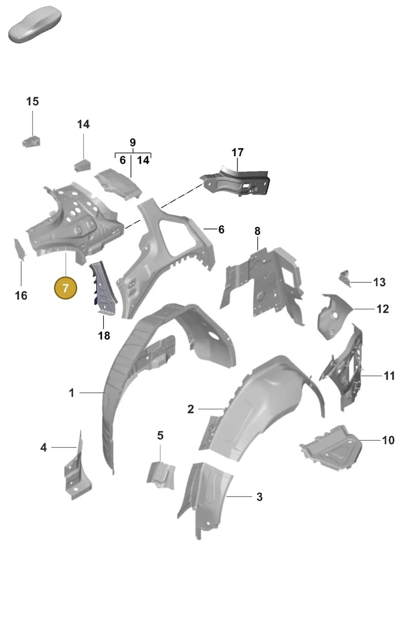 PAD810418GRV — Porsche Taycan Sport Turismo (2019-2024) diagram p56801475, position 7