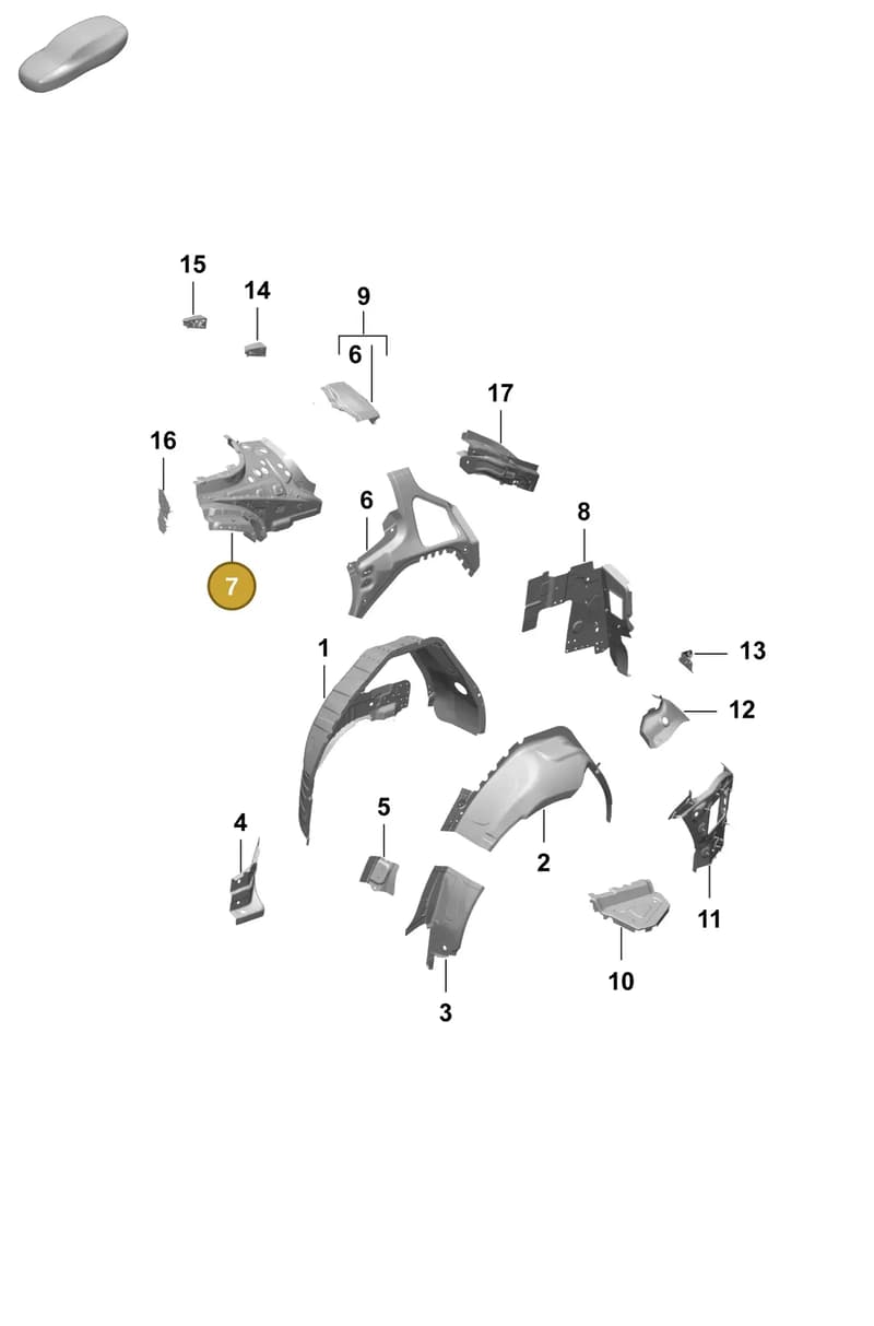 PAD810418GRV — Porsche Taycan Sport Turismo (2023-) diagram p64801540, position 7