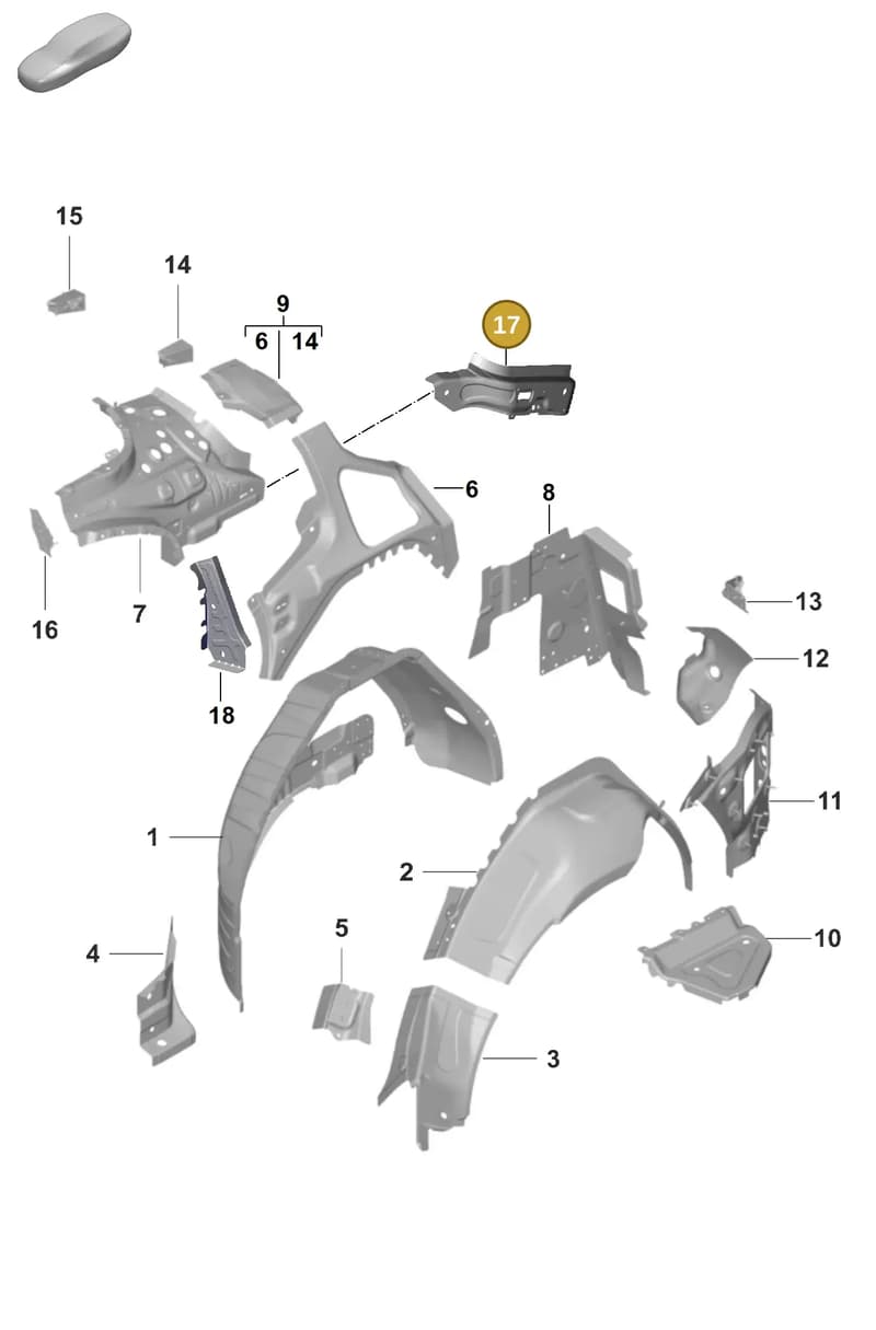 PAD813482GRV — Porsche Taycan Sport Turismo (2019-2024) diagram p56801475, position 17