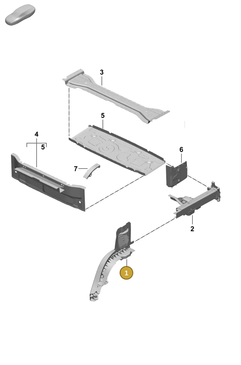 PAD813569GRV — Porsche Taycan Sport Turismo (2023-) diagram p64801300, position 1