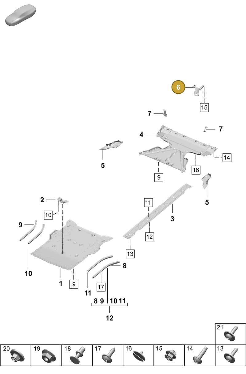 PAD814201 — Porsche Taycan Sport Turismo (2023-2025) diagram p64801710, position 6