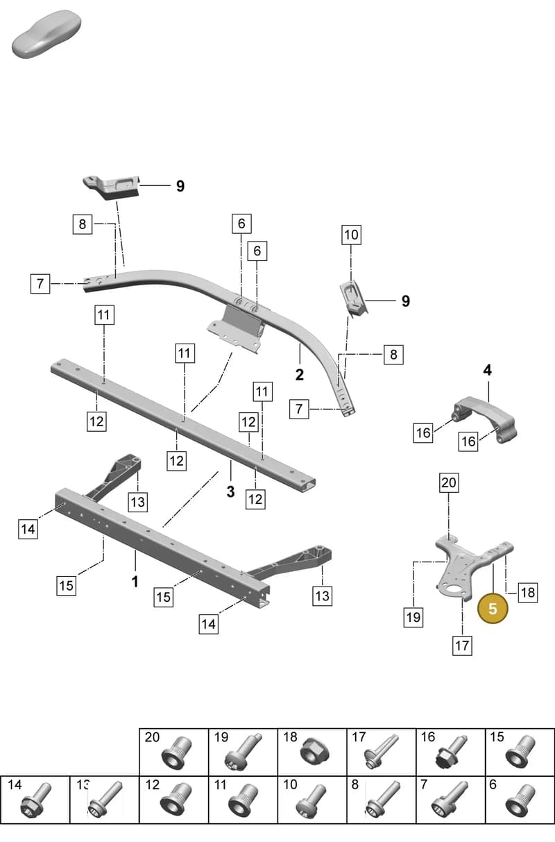 PAD814201 — Porsche Taycan Sport Turismo (2023-2025) diagram p64801150, position 5