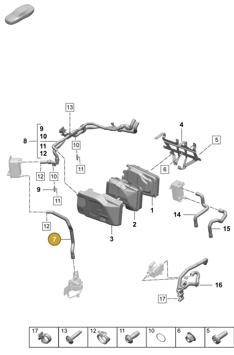 PAD815551 — Porsche Taycan Sport Turismo (2023-2025) diagram p64155060, position 7