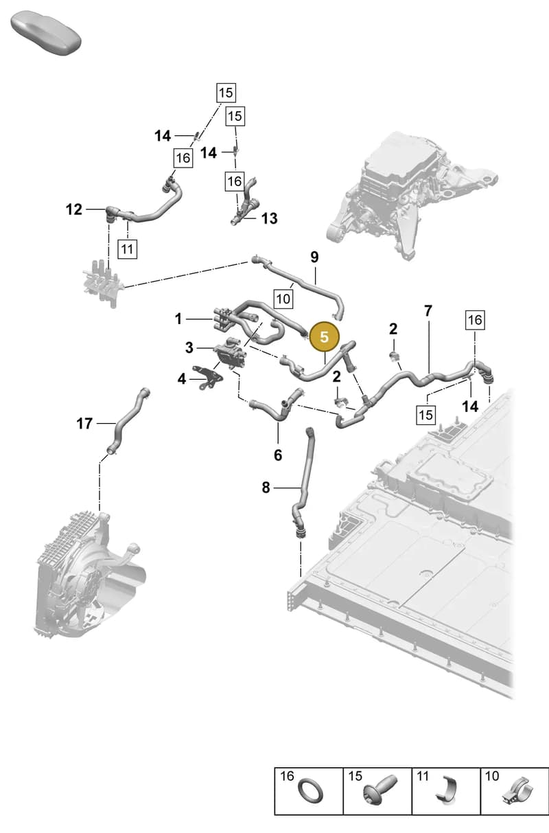 PAD815566A — Porsche Taycan Sport Turismo (2023-2025) diagram p64155500, position 5
