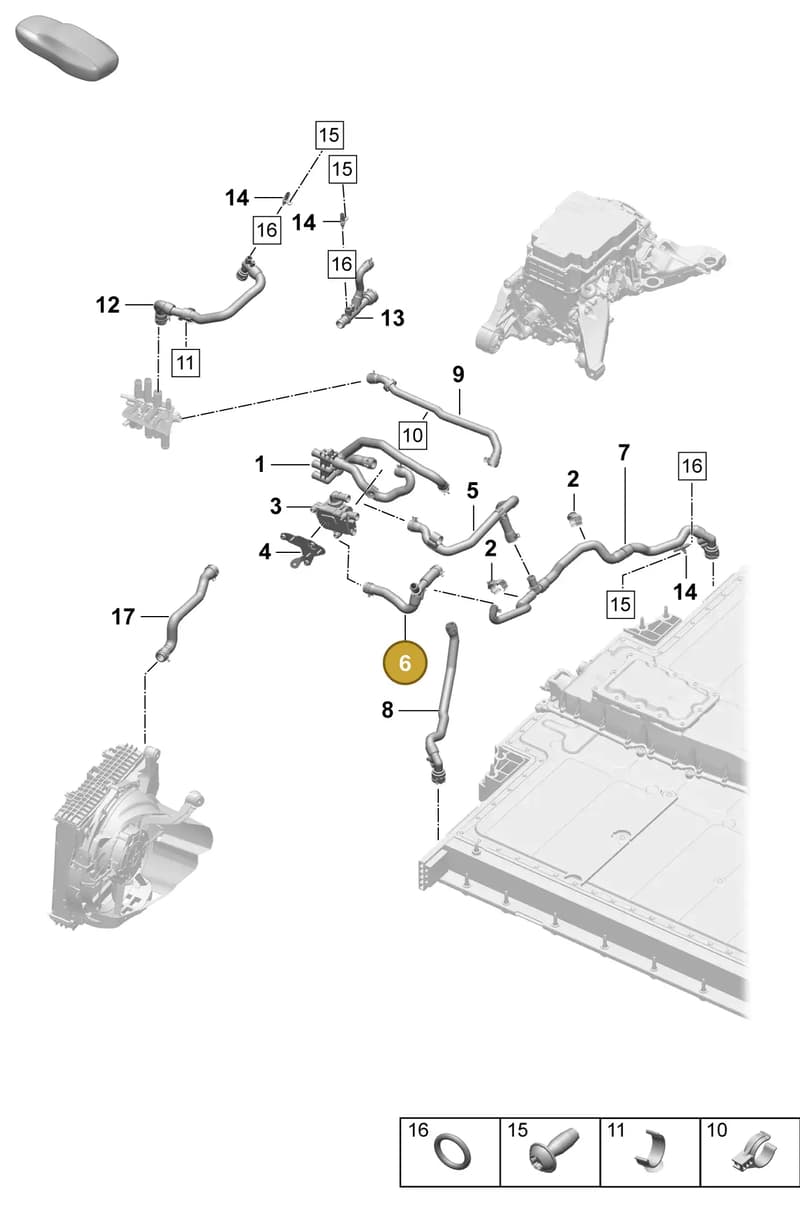 PAD815567 — Porsche Taycan Sport Turismo (2023-2025) diagram p64155500, position 6