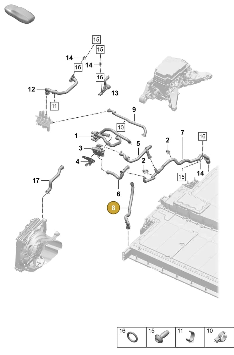 PAD815568 — Porsche Taycan Sport Turismo (2023-2025) diagram p64155500, position 8