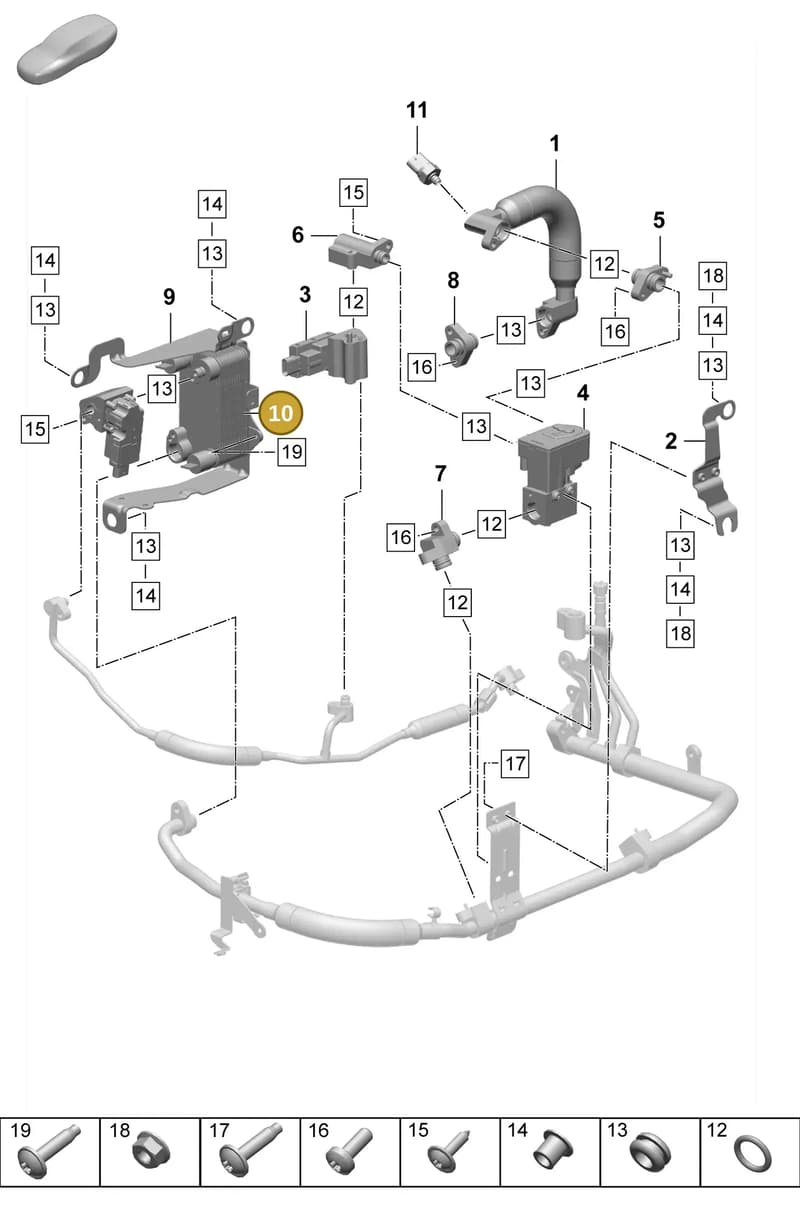 PAD816135 — Porsche Taycan Sport Turismo (2023-2025) diagram p64814350, position 10