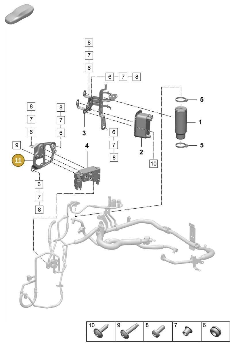 PAD816575 — Porsche Taycan Sport Turismo (2023-2025) diagram p64814450, position 11