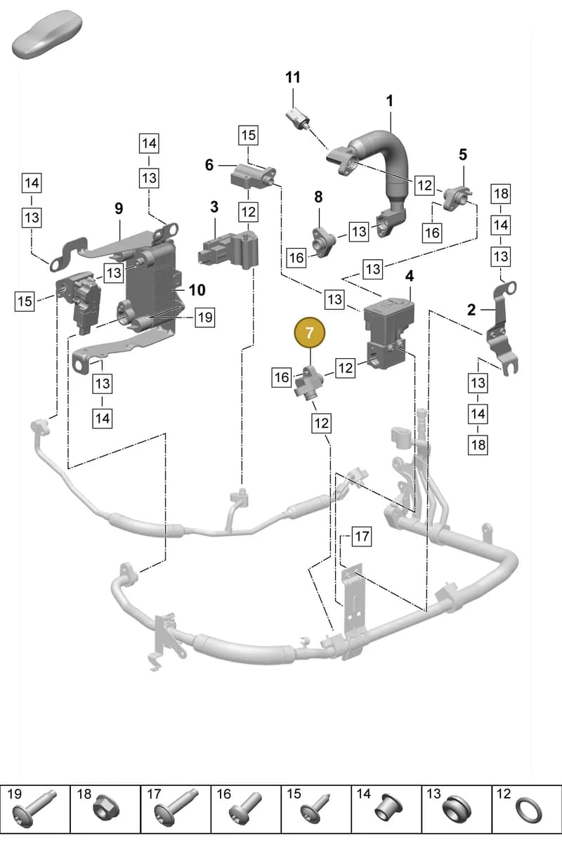 PAD816720B — Porsche Taycan Sport Turismo (2023-2025) diagram p64814350, position 7