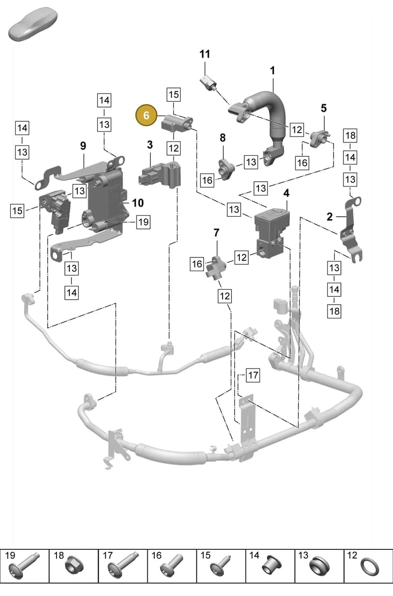 PAD816723A — Porsche Taycan Sport Turismo (2023-2025) diagram p64814350, position 6