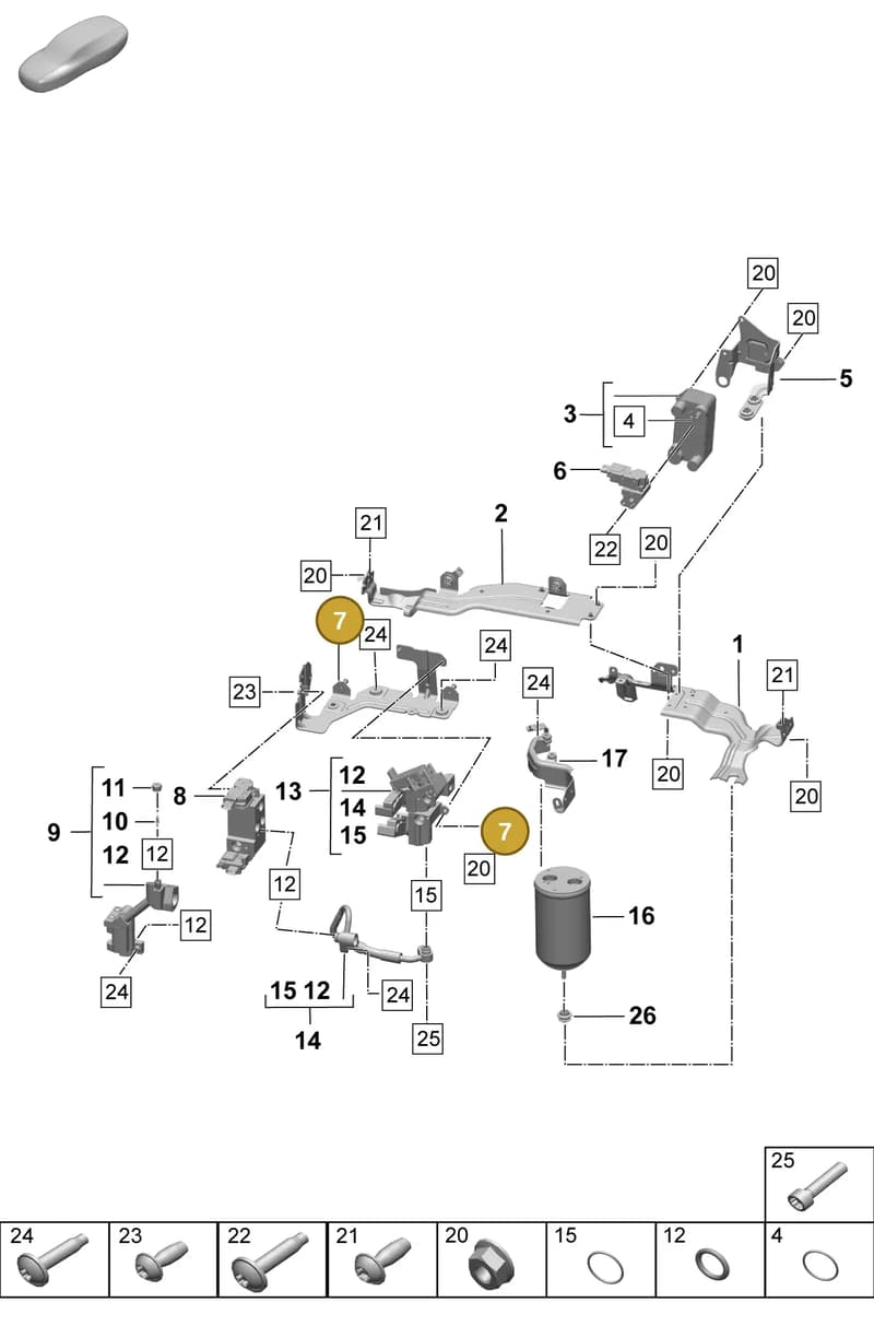 PAD820196A — Porsche Macan (2024-2024) diagram p61814420, position 7