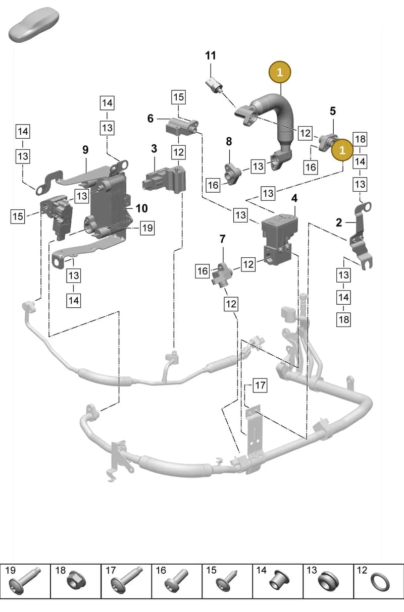 PAD820726 — Porsche Taycan Sport Turismo (2023-2025) diagram p64814350, position 1