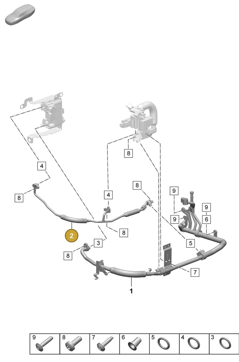 PAD820750 — Porsche Taycan Sport Turismo (2023-2025) diagram p64814300, position 2