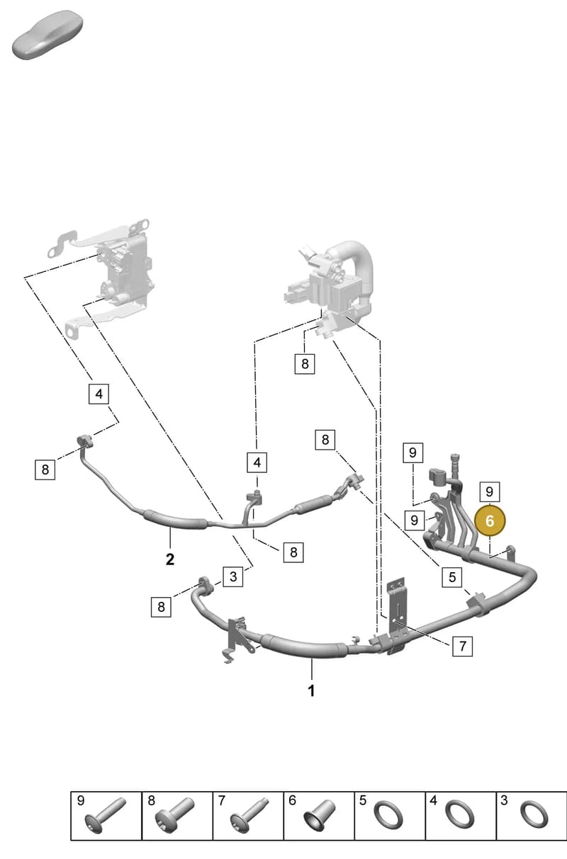 PAD820776 — Porsche Taycan Sport Turismo (2023-2025) diagram p64814300, position 6