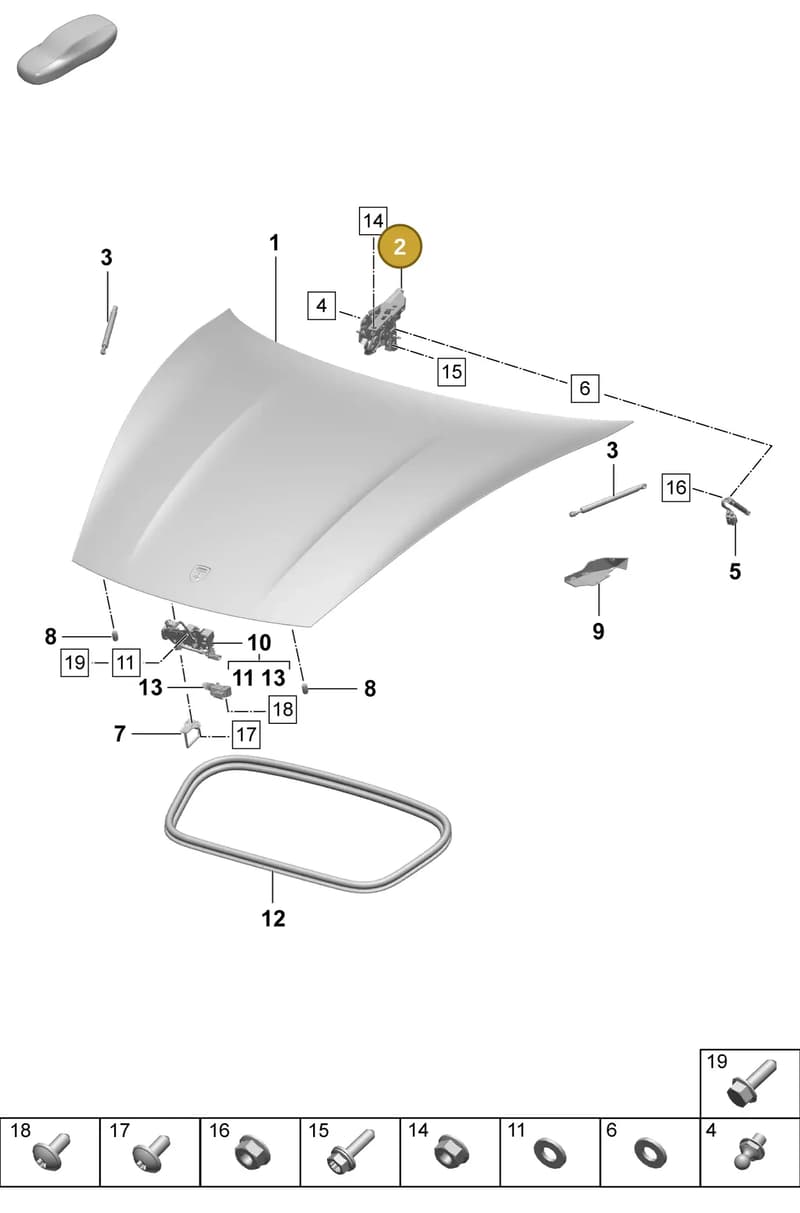 PAD823295 — Porsche Taycan Sport Turismo (2023-2025) diagram p64803000, position 2