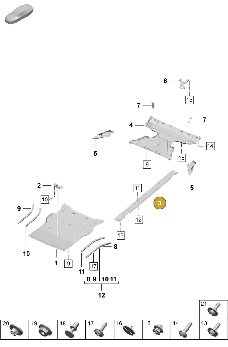 PAD825102 — Porsche Taycan Sport Turismo (2023-2025) diagram p64801710, position 3