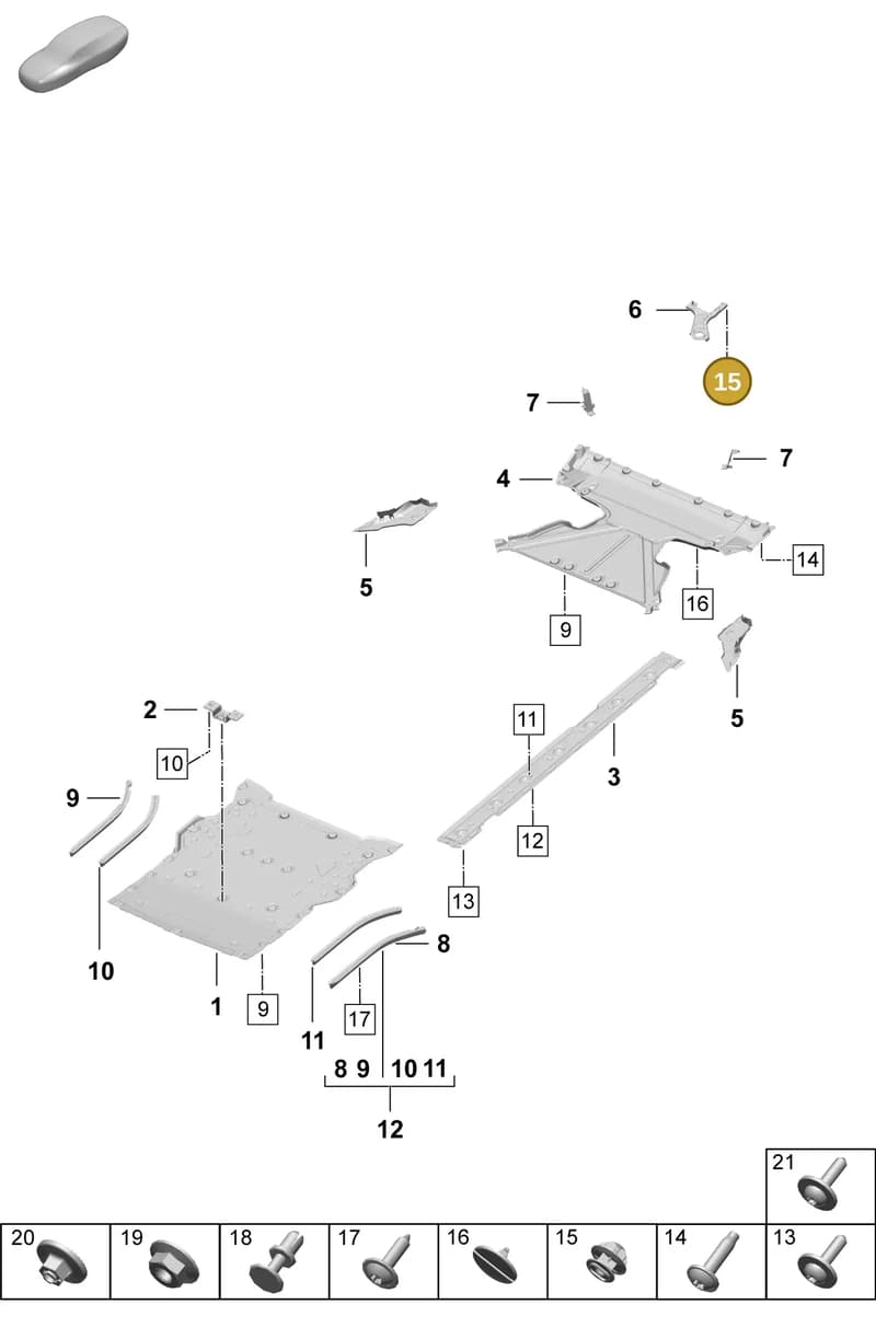 PAD825233 — Porsche Taycan Sport Turismo (2023-2025) diagram p64801710, position 15