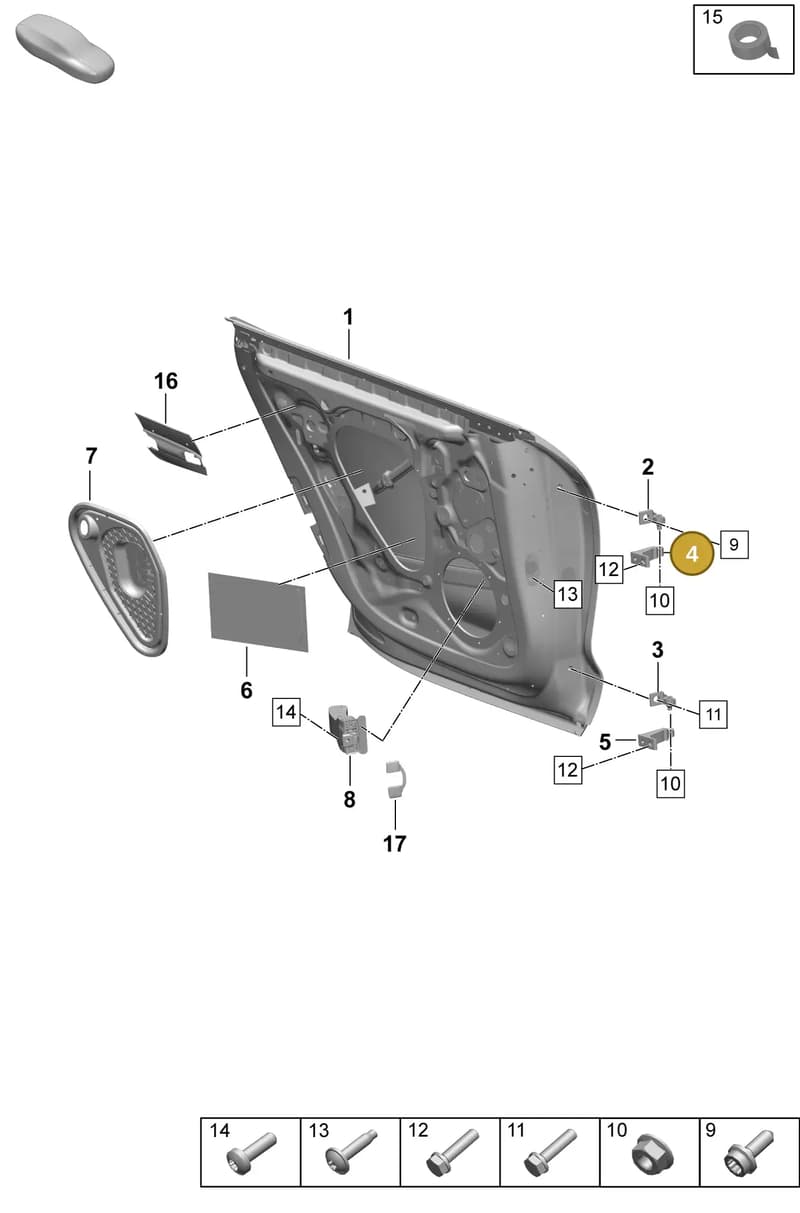 PAD831409 — Porsche Taycan Sport Turismo (2023-2025) diagram p64804070, position 4