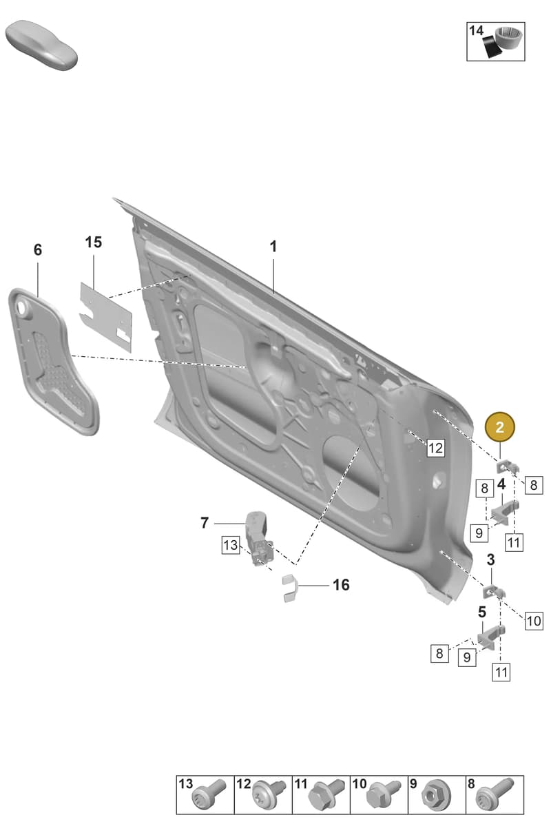 PAD831411 — Porsche Taycan Sport Turismo (2019-2024) diagram p56804000, position 2
