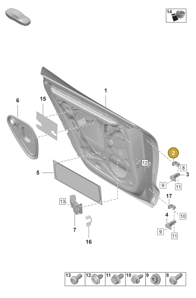 PAD831411 — Porsche Taycan Sport Turismo (2019-2024) diagram p56804200, position 2