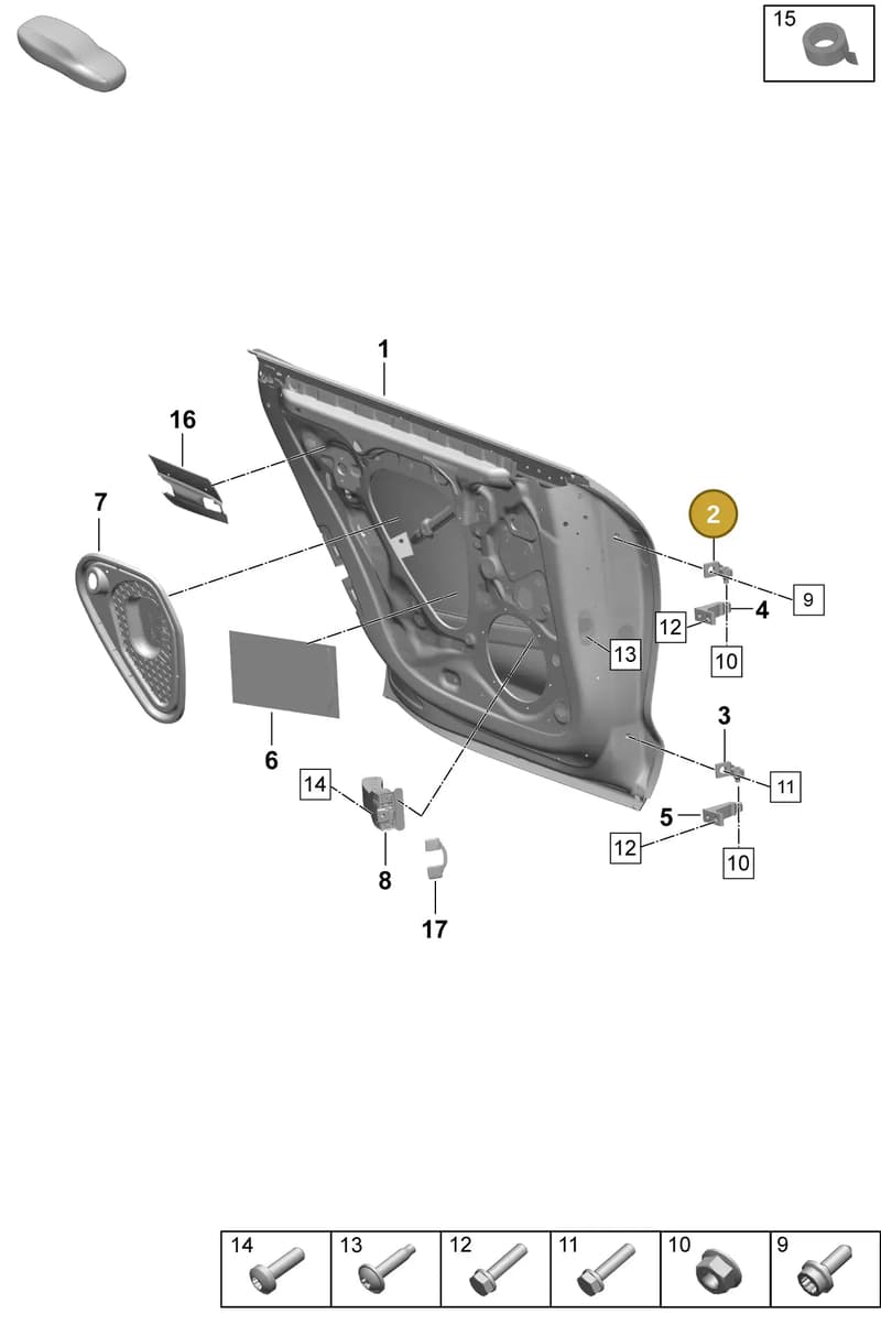 PAD831411 — Porsche Taycan Sport Turismo (2023-2025) diagram p64804050, position 2